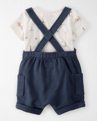 Baby 2-Piece Organic Cotton Shortall Set, image 2 of 7 slides