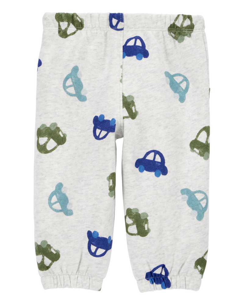 Baby Car Print Pull-On Fleece Pants, image 2 of 4 slides