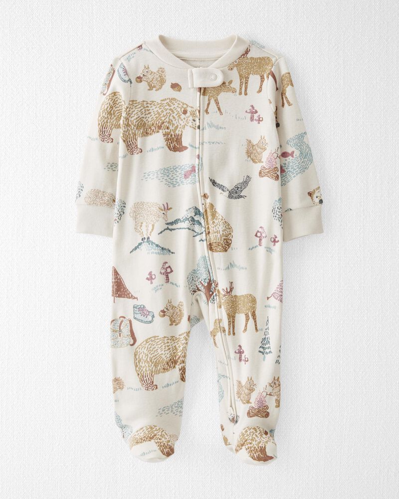 Organic Cotton 2-Way Zip Sleep & Play Pajamas, image 1 of 4 slides