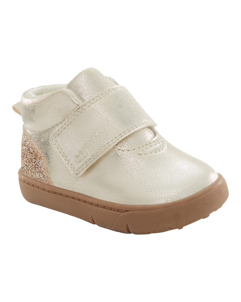  Every Step® First Walker Sparkle High-Top Boots - Silver, image 1 of 7 slides