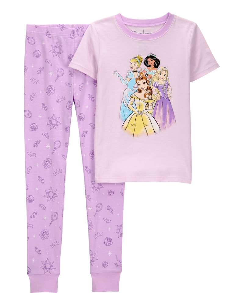 Kid Disney Princess Snug Fit Cotton 2-Piece Pajamas - Purple, image 1 of 4 slides