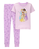 Kid Disney Princess Snug Fit Cotton 2-Piece Pajamas - Purple, image 1 of 4 slides