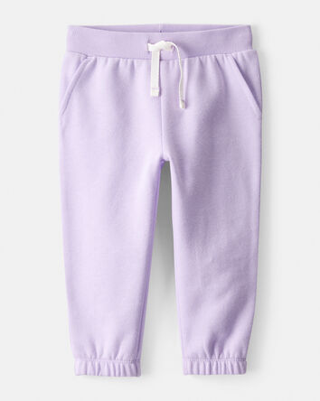 Baby Girl DayDream Fleece Drawstring Joggers - Purple, 