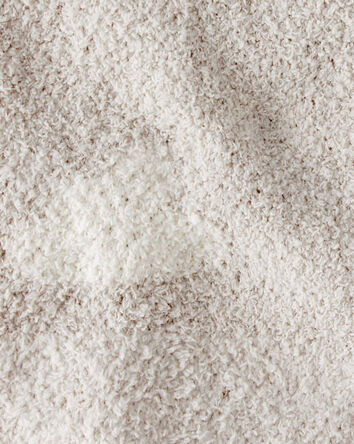 Cloud Print Plush Blanket - Beige, 