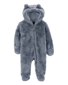 Baby Hooded Sherpa Jumpsuit, image 1 of 4 slides