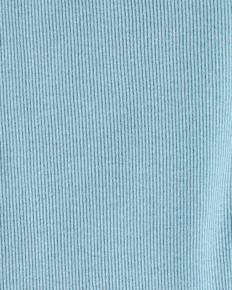 Girls Rib 100% Cotton Pull-On Stretch Leggings - Blue, image 3 of 4 slides