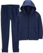 Kid 2-Piece Zip-Up Fleece Hoodie & Pants Set, image 1 of 8 slides