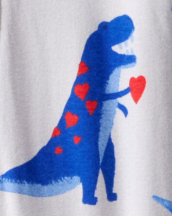 Toddler Boy Dinosaur 100% Cotton Snug Fit Footie 1-Piece Pajamas - Grey, 