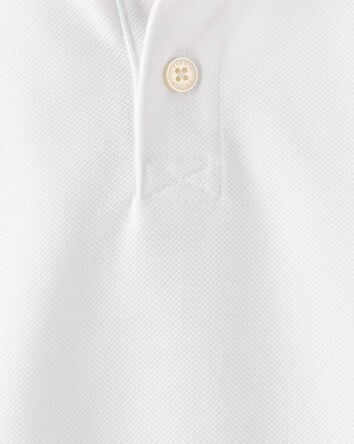 Toddler Pique Uniform Polo Shirt - White, 