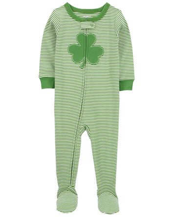 Toddler 1-Piece St. Patrick's Day 100% Snug Fit Cotton Footie Pajamas, 