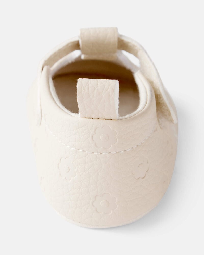 Baby Girl Flower Mary Jane Shoes - Cream, image 3 of 6 slides