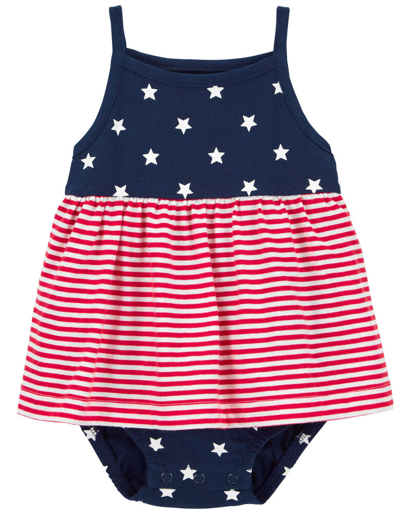 Baby 4th Of July Sunsuit, image 1 of 3 slides