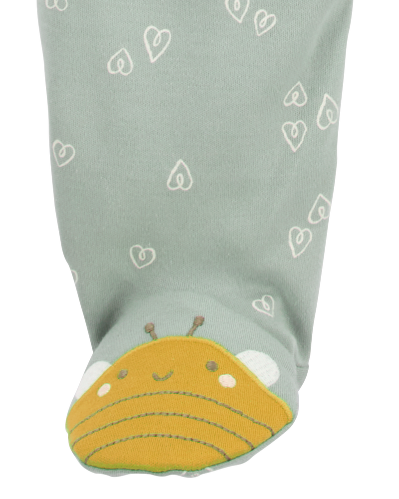 Baby Bee Zip 2-Way Zip Cotton Sleep & Play Pajamas, image 2 of 5 slides
