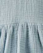 Toddler Organic Cotton Gauze Dress in Blue, image 8 of 10 slides