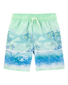 Boys Shark Print  Swim Trunks, image 1 of 5 slides