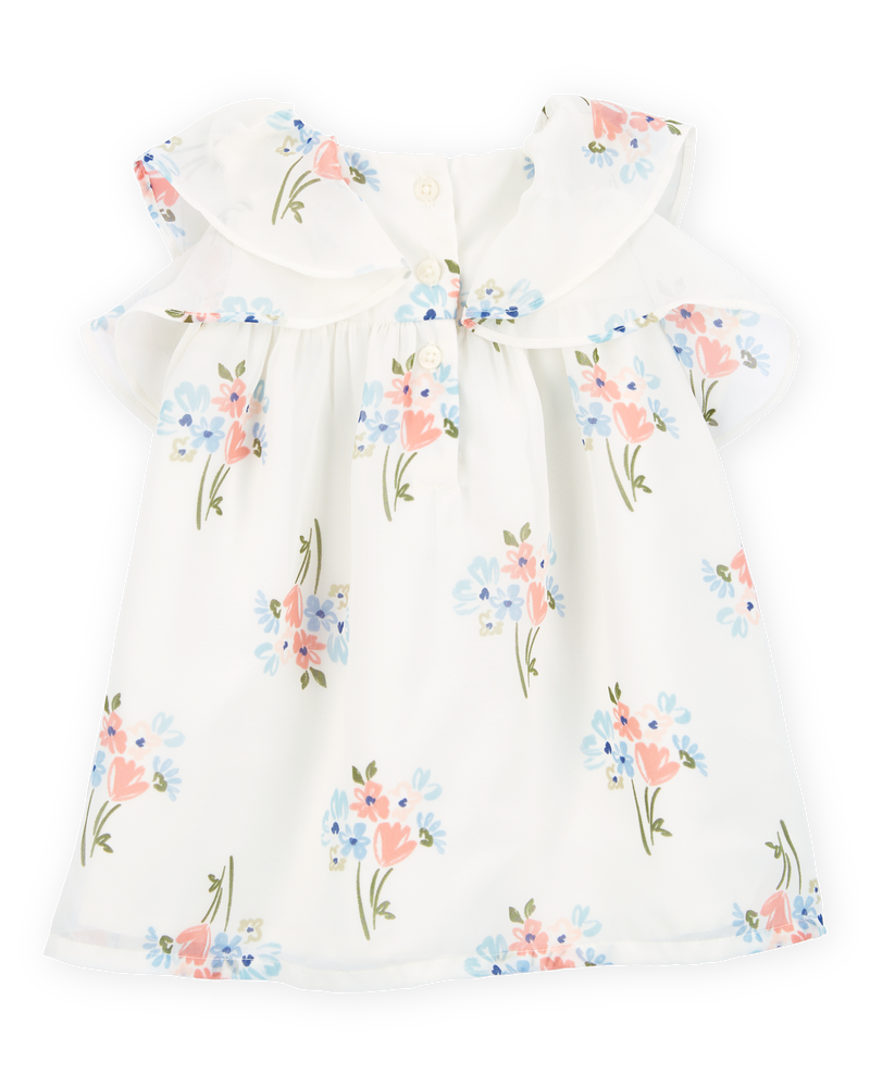 Baby Floral Dress - Ivory, image 2 of 5 slides