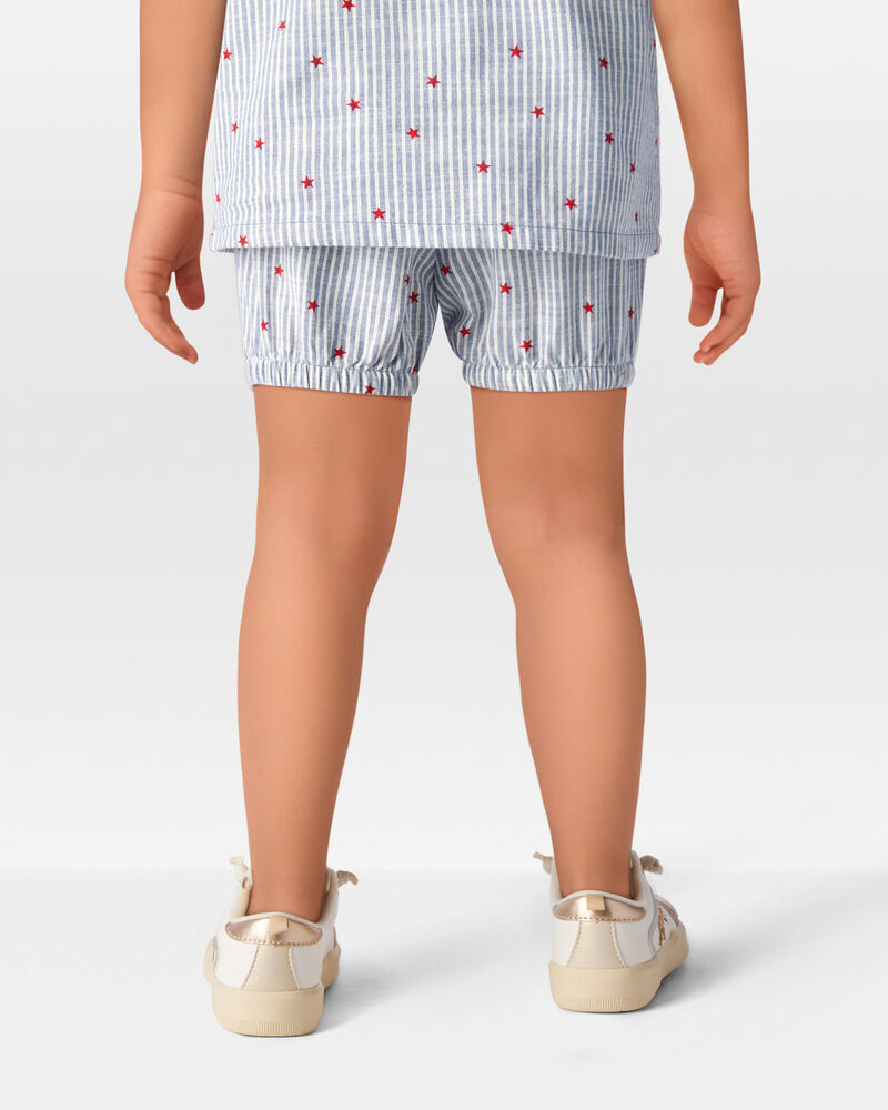 Toddler 2-Piece Striped Star Print Tank & Shorts Set - Blue, image 10 of 10 slides
