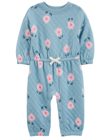 Baby Floral Double-Knit Jumpsuit, 