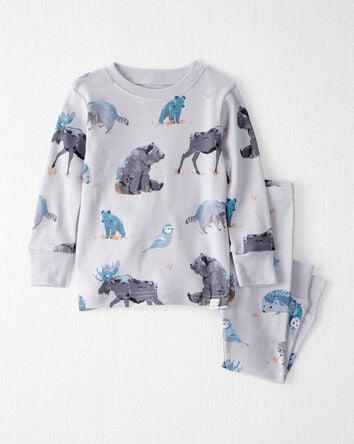 Baby Organic Cotton Pajamas in Midnight Forest Print, 
