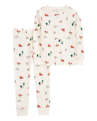 Baby 2-Piece Christmas Print Thermal Pajamas, image 1 of 3 slides