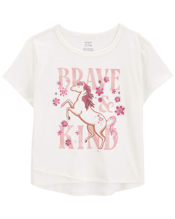 Kid Brave & Kind Horse Graphic Tee, 