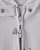 Baby Penguin Print Cotton Long-Sleeve Sleep & Play - Grey, image 2 of 4 slides
