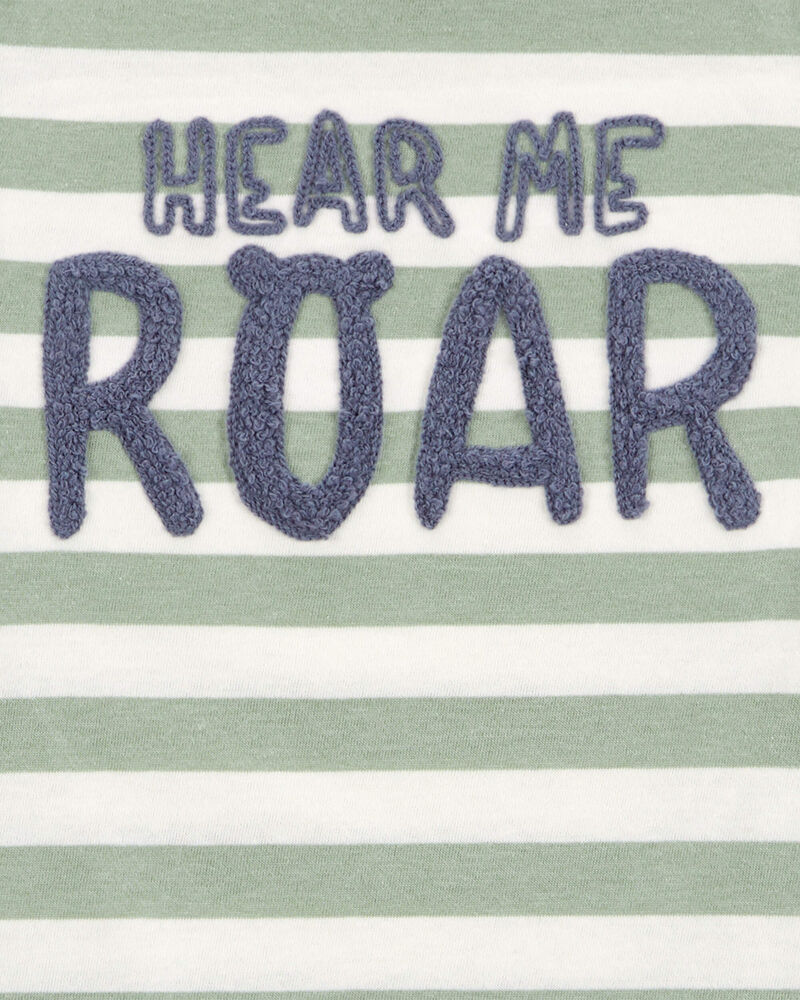Toddler Hear Me Roar Striped Long-Sleeve Graphic Tee, image 2 of 3 slides