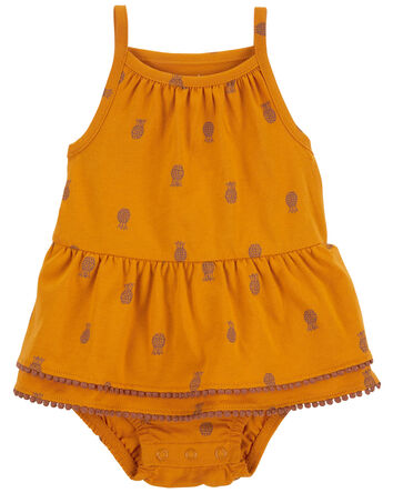 Baby Pineapple Bodysuit Dress, 