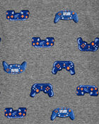 Kid 4-Piece Gamer 100% Snug Fit Cotton Pajamas, image 3 of 4 slides