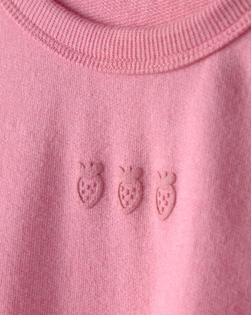 Toddler Girl Strawberry French Terry Pullover Sweatshirt - Pink, 
