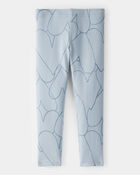 Toddler Girl Cotton Heart Stretch Leggings - Blue, image 2 of 4 slides