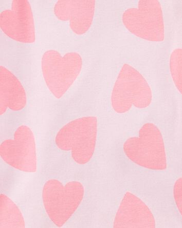 Kid 4-Piece Rainbow Heart 100% Snug Fit Cotton Pajamas - Pink, 