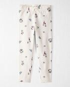 Toddler Girl Organic Cotton Ribbed Knit Pants in Berry Blossom Print, image 1 of 6 slides