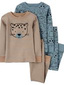 Blue - Baby 4-Piece Bear 100% Snug Fit Cotton Pajamas