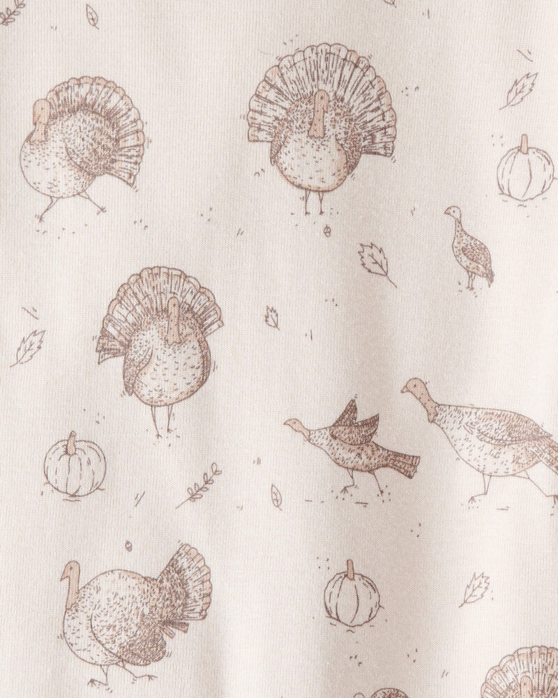 Toddler Organic Cotton Pajamas in Turkey Trot Print, image 3 of 5 slides