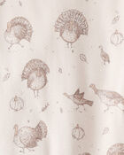 Toddler Organic Cotton Pajamas in Turkey Trot Print, image 3 of 5 slides