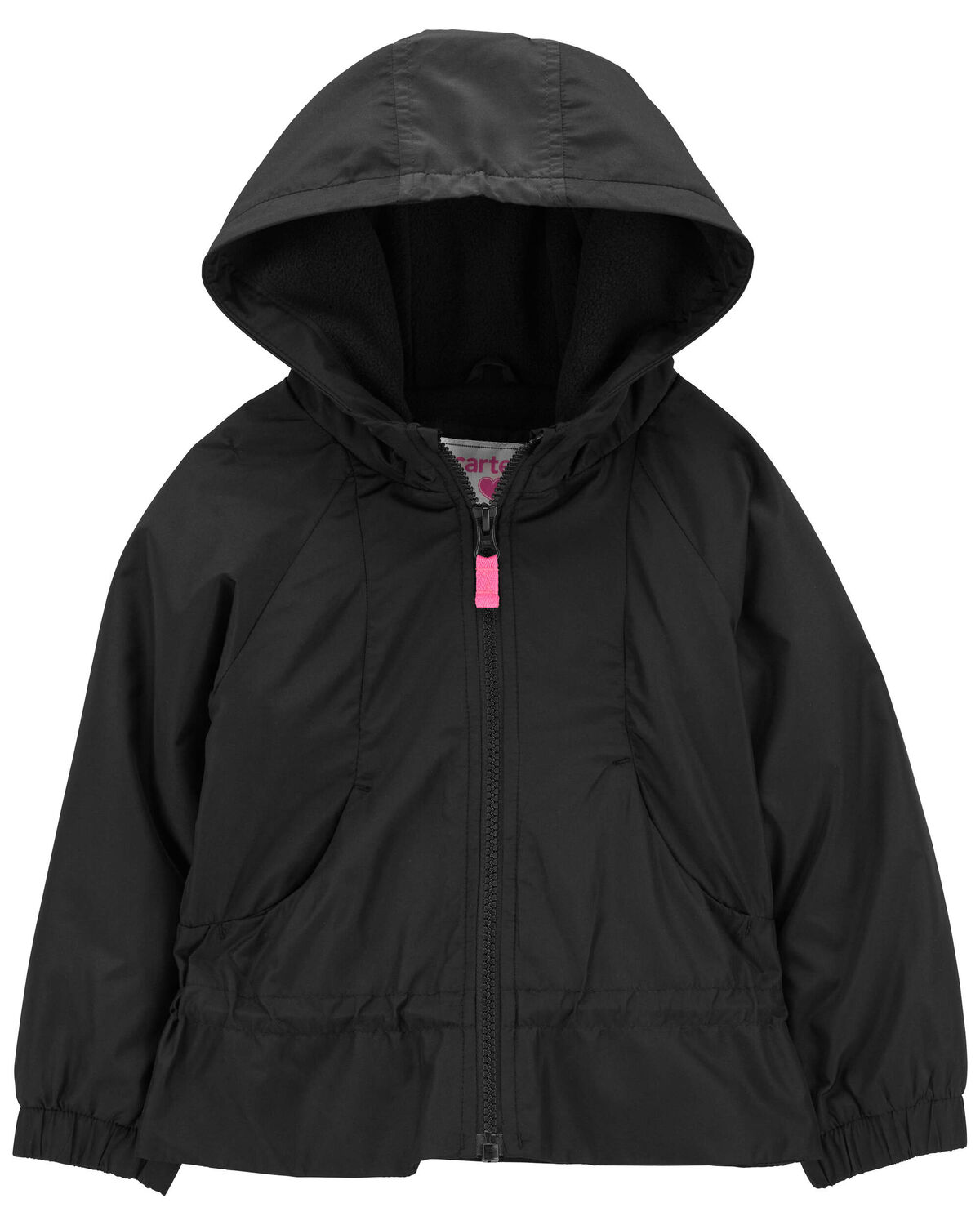 Black Ruffle Athletic Toddler Peplum MidWeight FleeceLined Jacket