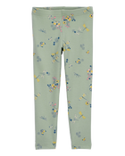 Toddler Floral Print Stretch Leggings, image 1 of 4 slides