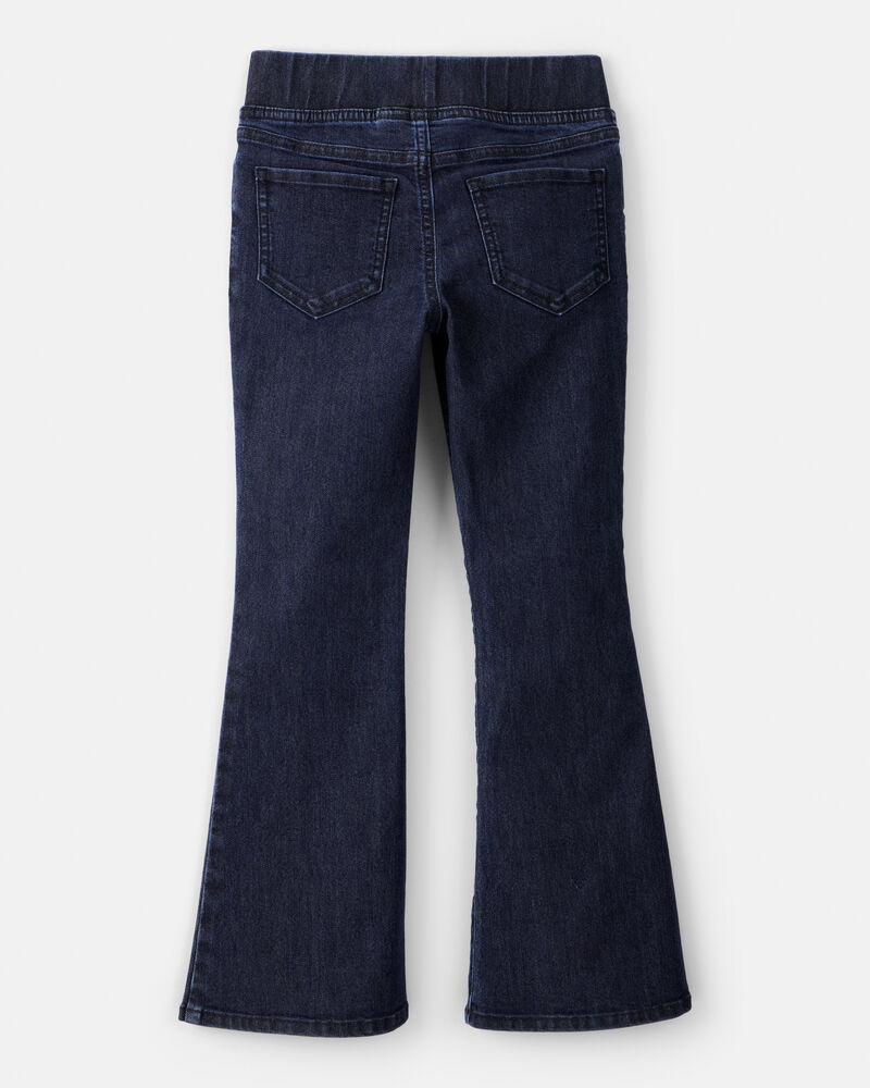 Girls Mid-Rise Denim Pull-On Flare Jeans - Blue, image 2 of 4 slides