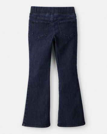 Girls Mid-Rise Denim Pull-On Flare Jeans - Blue, 