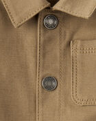 Baby Boy Canvas Long-Sleeve Jumpsuit - Brown, image 4 of 5 slides