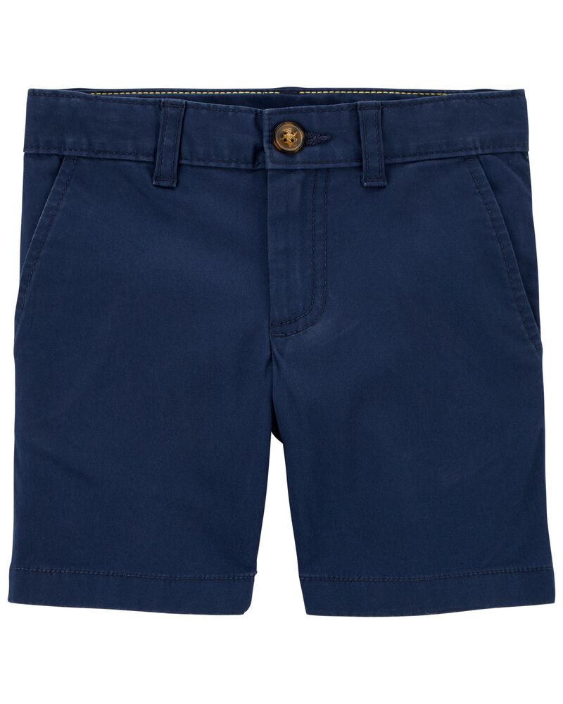 Toddler Blue Flat-Front Shorts, image 1 of 3 slides