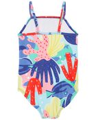 Toddler 1-Piece Coral Swimsuit, image 2 of 8 slides