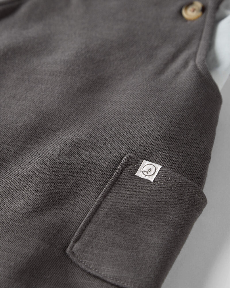 Baby Organic Cotton Shortall Set in Panda Bear, image 3 of 7 slides
