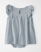 Baby Pointelle-Knit Bodysuit Dress Made with Organic Cotton in Slate, image 2 of 5 slides