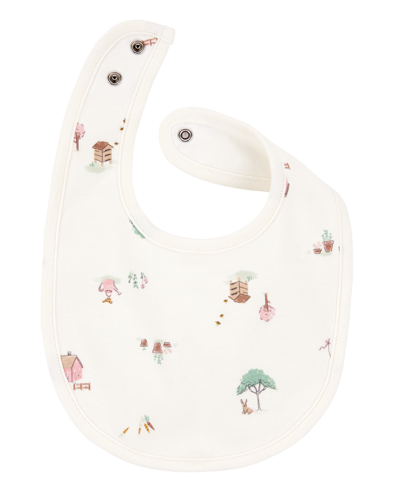Baby 3-Pack Floral Bibs - Pink/Ivory, image 2 of 4 slides