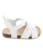 Baby Butterfly Faux Cork Sandals - White, image 2 of 7 slides