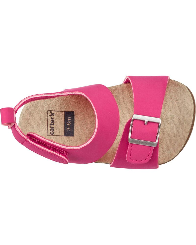 Baby Buckle Faux Cork Sandals, image 4 of 7 slides