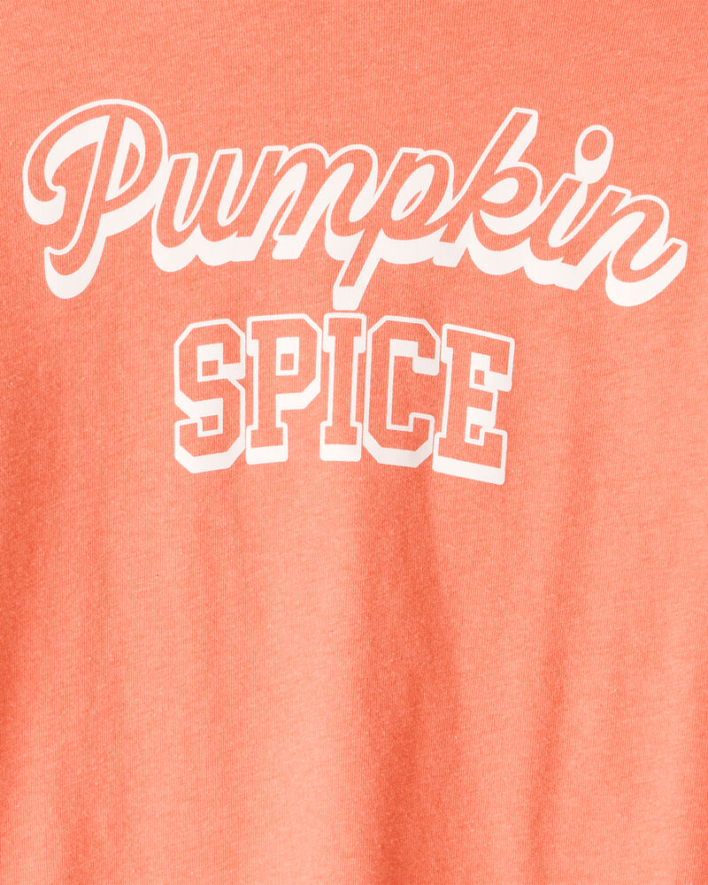 Girls Pumpkin Spice Short-Sleeve Graphic Tee - Orange, image 2 of 3 slides