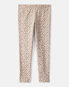Kid Cotton Leopard Stretch Leggings - Brown, image 1 of 4 slides